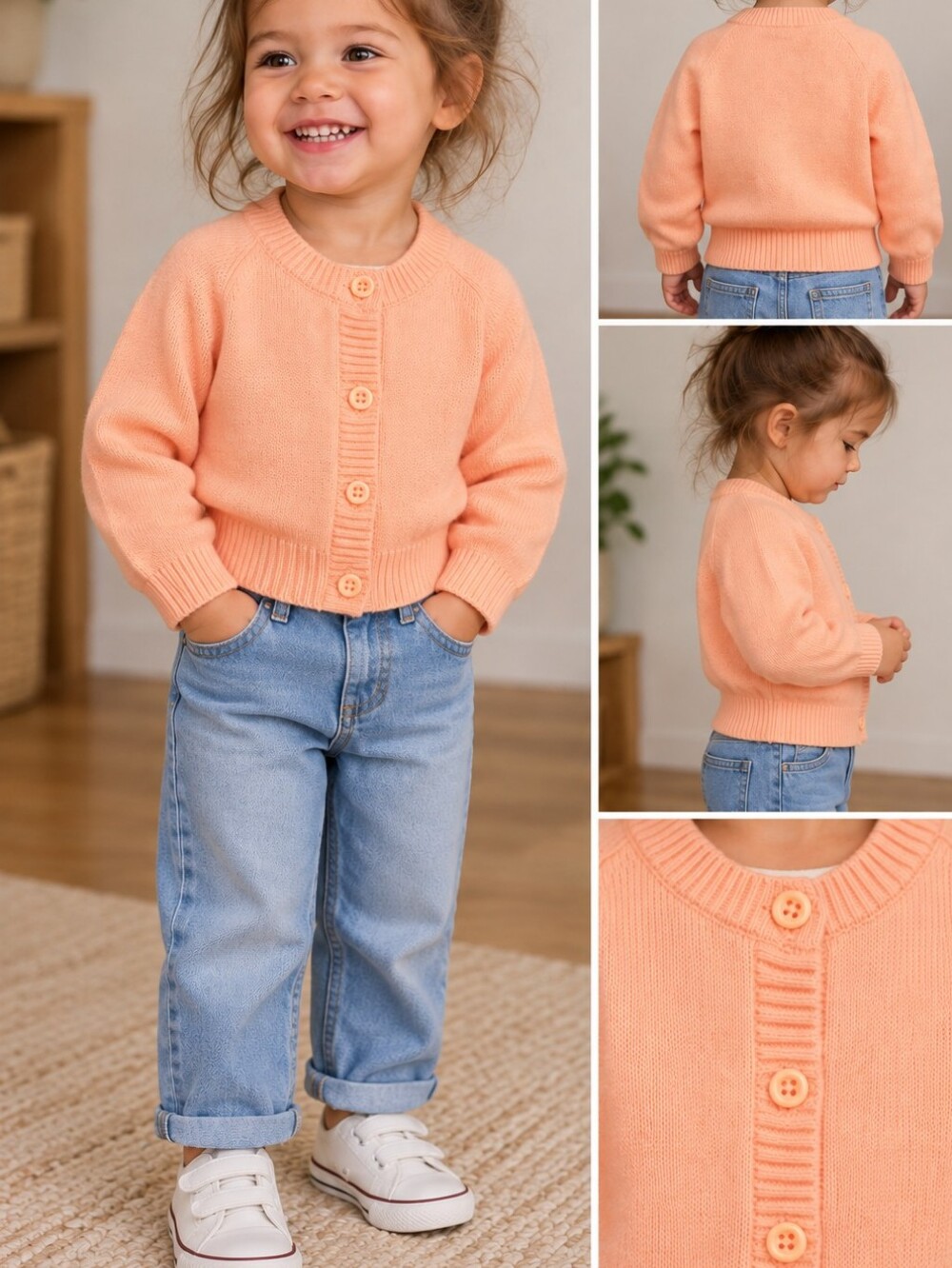 Vintage Peng Peng Pink Cardigan – Size 3T 🌸